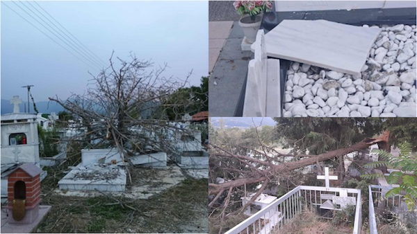 Ζημιές στα κοιμητήρια Δροσερού,  Γαλάτειας, Φούφα και Πτολεμαΐδας