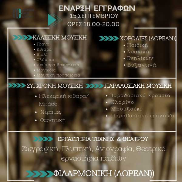 Στις 15 Σεπτεμβρίου ξεκινούν οι εγγραφές στο Δημοτικό Ωδείο Σερβίων