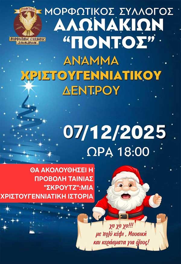 Άναμμα του χριστουγεννιάτικου δέντρου στα Αλωνάκια