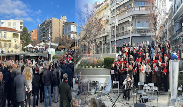 Χορωδιακή συνάντηση στην κεντρική πλατεία της Κοζάνης