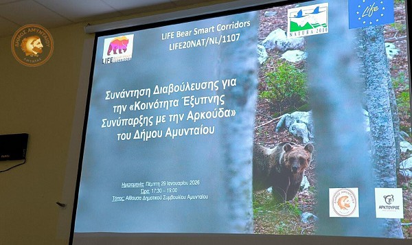 Πραγματοποιήθηκε συνάντηση διαβούλευσης για τη δημιουργία της «Κοινότητας Έξυπνης Συνύπαρξης με την Αρκούδα» στον Δήμο Αμυνταίου