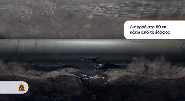 Ανακοινώσεις Πυροσβεστικής για Βιολάντα: Πολύμηνη διαρροή προπανίου, εξαιρετικά υψηλές συγκεντρώσεις στο έδαφος (βίντεο)