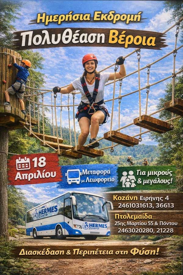 Hermes Tours: Ημερήσια εκδρομή στην “Πολυθέση” στη Βέροια