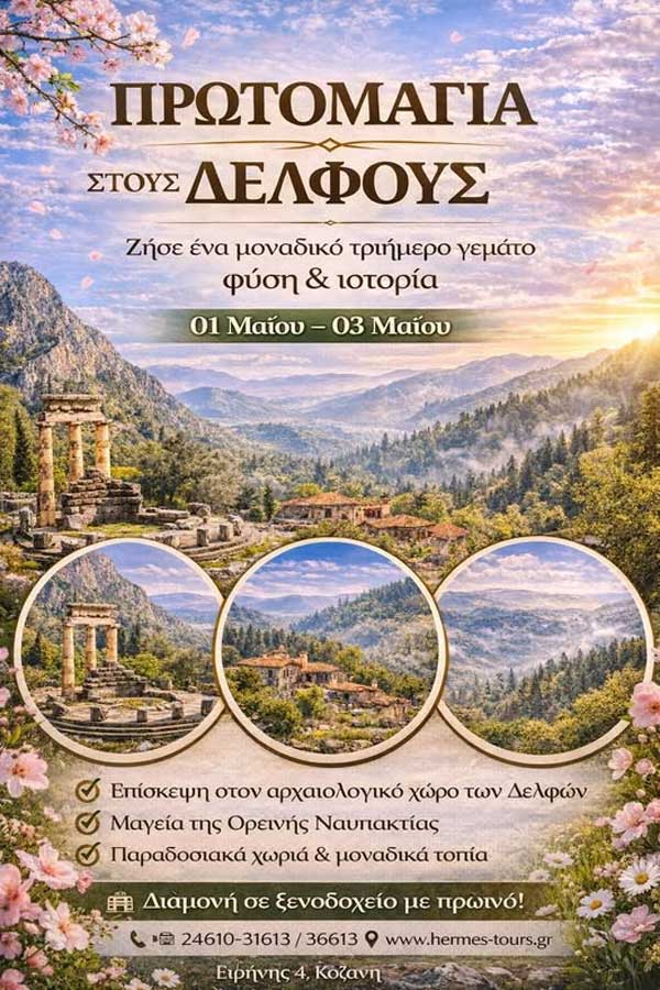 Πρωτομαγιά στους Δελφούς με Hermes Tours
