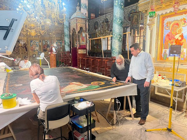 Συντήρηση της ελαιογραφίας “Η Αποκαθήλωση του Χριστού” στον Ι.Ν. Αγίου Γεωργίου Εράτυρας