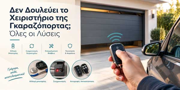 Δε δουλεύει το χειριστήριο της γκαραζόπορτας; Όλες οι λύσεις