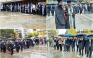 Υπό βροχή η επιμνημόσυνη δέηση  και η κατάθεση στεφάνων στην κεντρική πλατεία της Κοζάνης