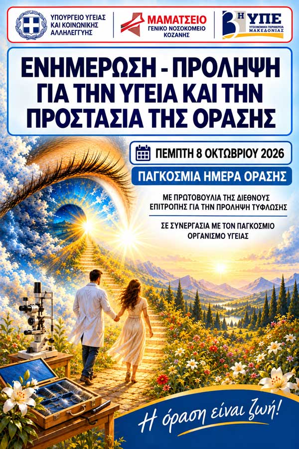 Μαμάτσειο: Δωρεάν οφθαλμολογικές εξετάσεις για διαβητικούς και ασθενείς με γλαύκωμα