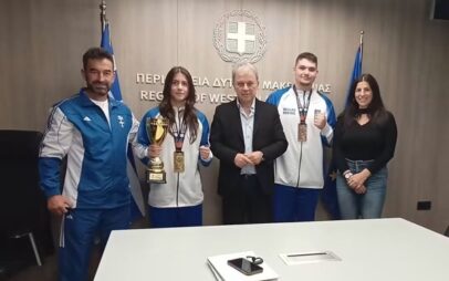 Ο Γιώργος Αμανατίδης υποδέχθηκε τους διακριθέντες στο Πανευρωπαϊκό Πυγμαχίας U17, Δήμητρα Καρπόζηλου και Στέφανο Αθανασίου