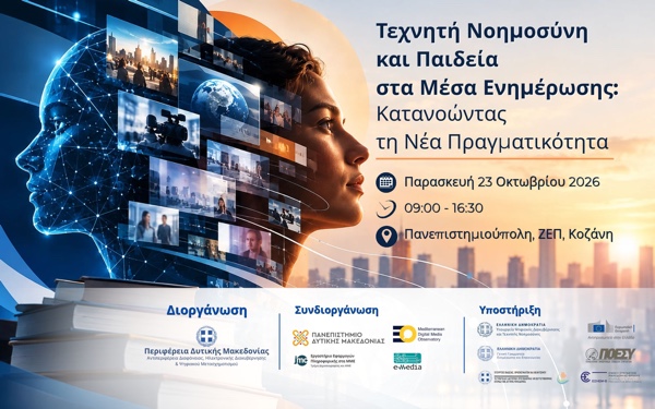 Η Τεχνητή Νοημοσύνη, η παραπληροφόρηση και η παιδεία στα Μέσα Ενημέρωσης στο επίκεντρο εκδήλωσης στην Κοζάνη